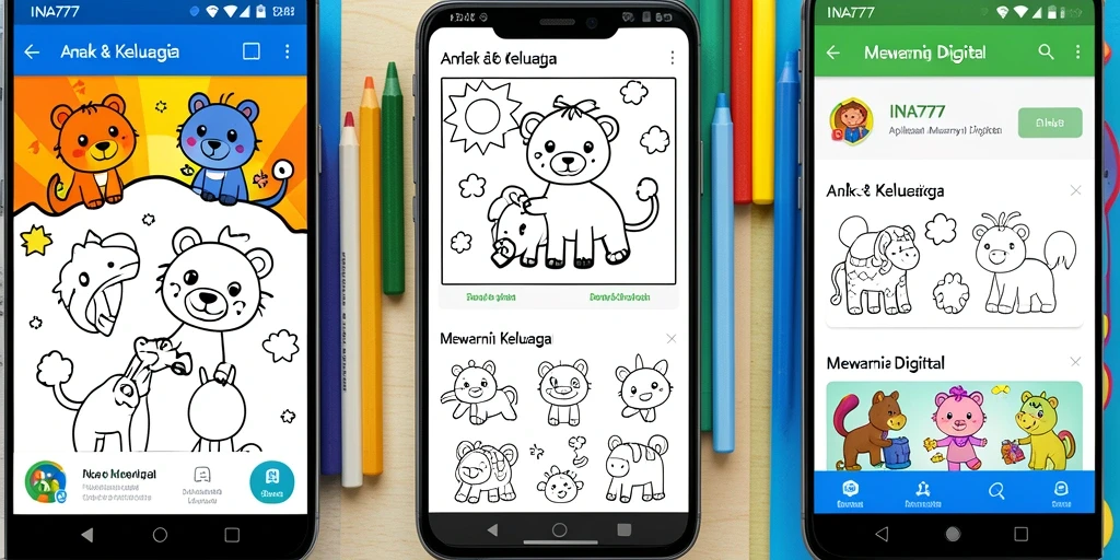 Tampilan antarmuka aplikasi Mewarnai Digital INA777 yang menarik untuk anak-anak.