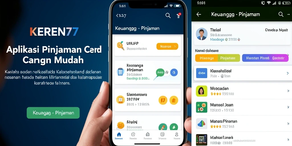 Tampilan antarmuka aplikasi KEREN77 yang user-friendly untuk pengajuan pinjaman.