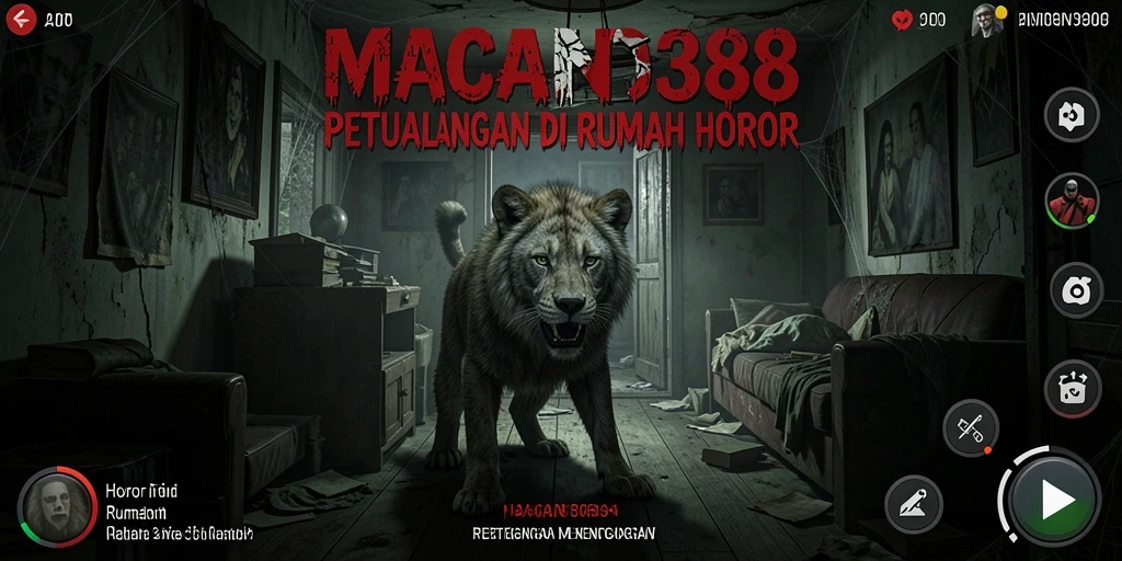 Tampilan antarmuka menegangkan di MACAN388 dengan nuansa horor yang kuat.
