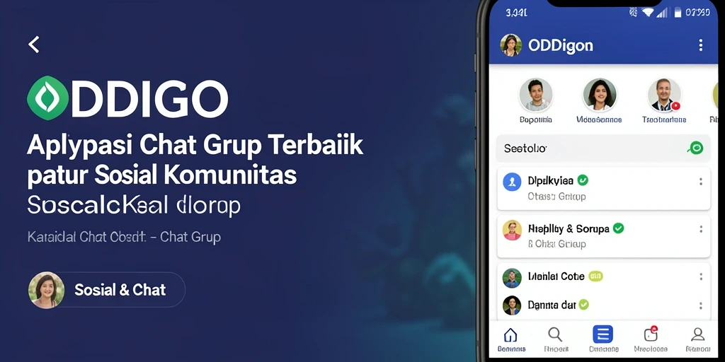 Antarmuka ODDIGO yang menarik dan mudah digunakan untuk chat grup.