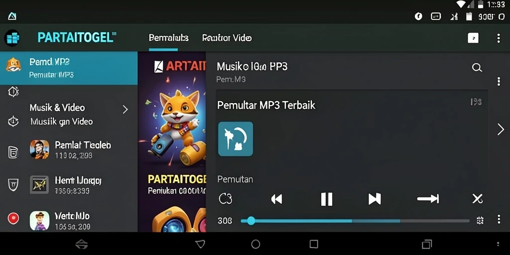 Tampilan antarmuka PARTAITOGEL yang menarik dan fungsional.