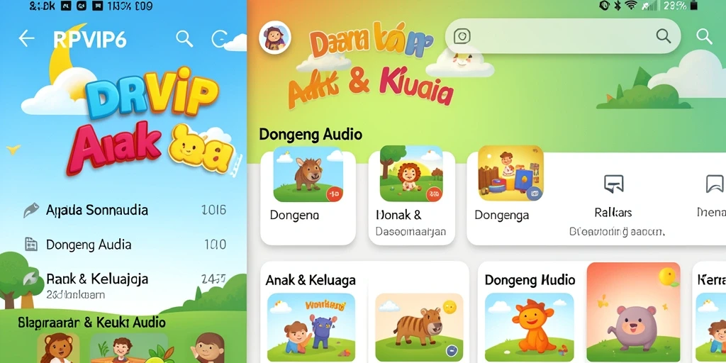 Antarmuka aplikasi RPVIP6 yang menarik dan ramah anak.
